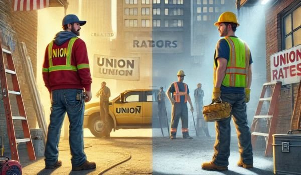 Hourly Rates for Union vs. Non-Union Construction Laborers